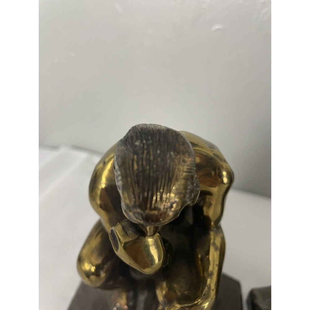 Vintage Art Thinking Man Bookends The Thinker Aguste Rodin Style Philosophy - Picture 13 of 16